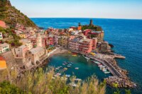 Aerial view of Vernazza and harbour