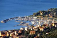 Aerial view of Varazze and harbour