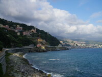 Voltri, aerial view of city and harbour