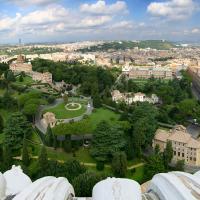 View of the Vatican Gardens and Museum, Vatican City, and Rome