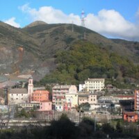 Quarter of Borzoli, the church of St. Stefano and the railway station