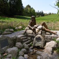 The hydrogeographical source of the Danube at St. Martin's Chapel in Furtwangen im Schwarzwald.