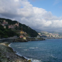 Voltri, aerial view of city and harbour